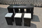 Outdoor Garden Resin Wicker Bar Set , Brown Black Bar Furniture